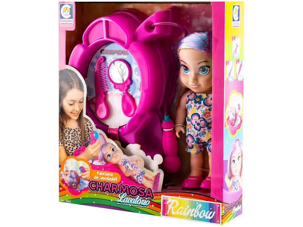 Boneca Rainbow Charmosa Lavatório com Acessórios - 9