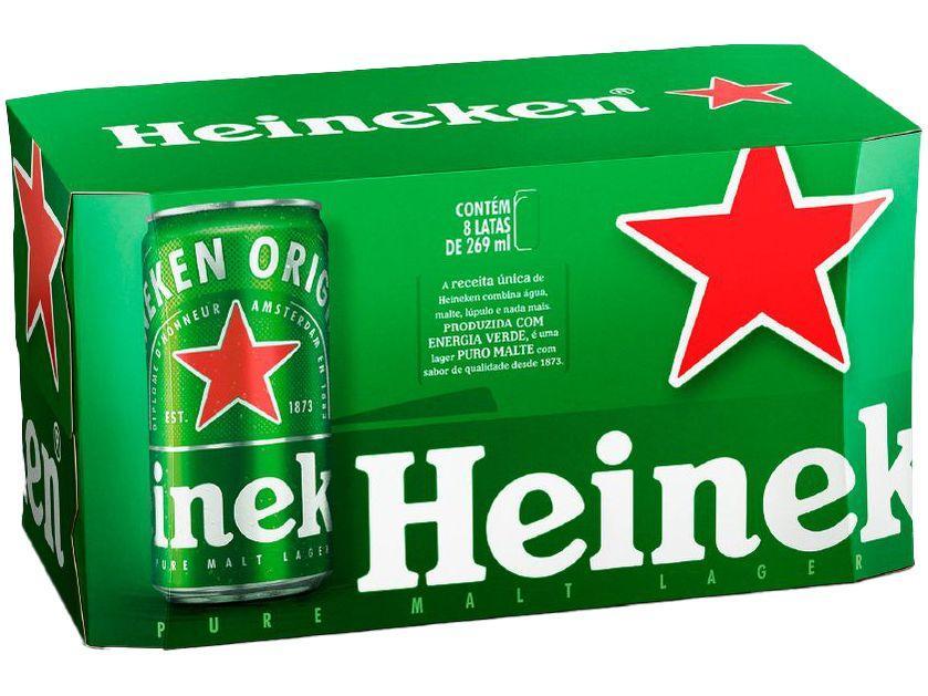 Cerveja Heineken Lata Puro Malte Lager 8 Unidades - 1