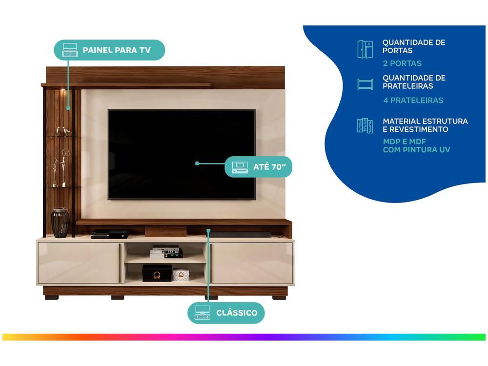 Painel para TV até 70” DJ Móveis Martino 4 Prateleiras - 2