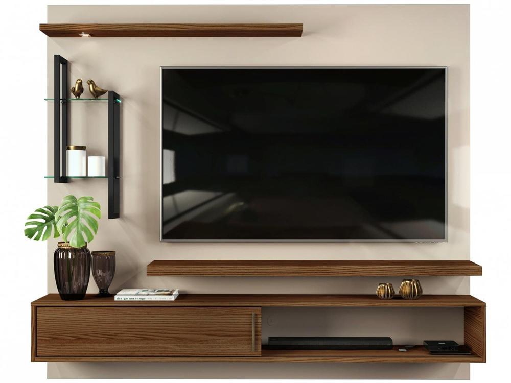 Painel para TV Até 60” DJ Móveis New Greco 2 Prateleiras - 1