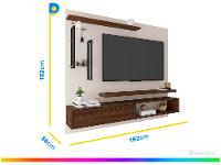 Painel para TV Até 60” DJ Móveis New Greco 2 Prateleiras - 3