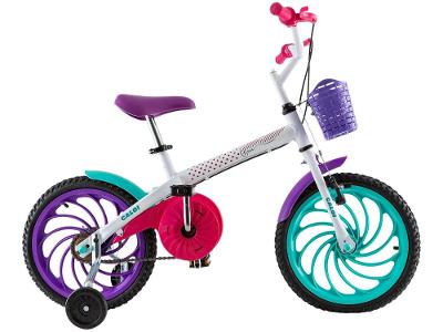 Bicicleta Aro 16 Infantil Caloi Ceci Branca com Rodinhas e Cestinha