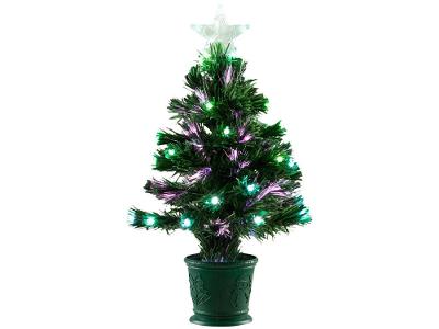 Árvore de Natal Fibra Ótica Verde 60cm com Luzes