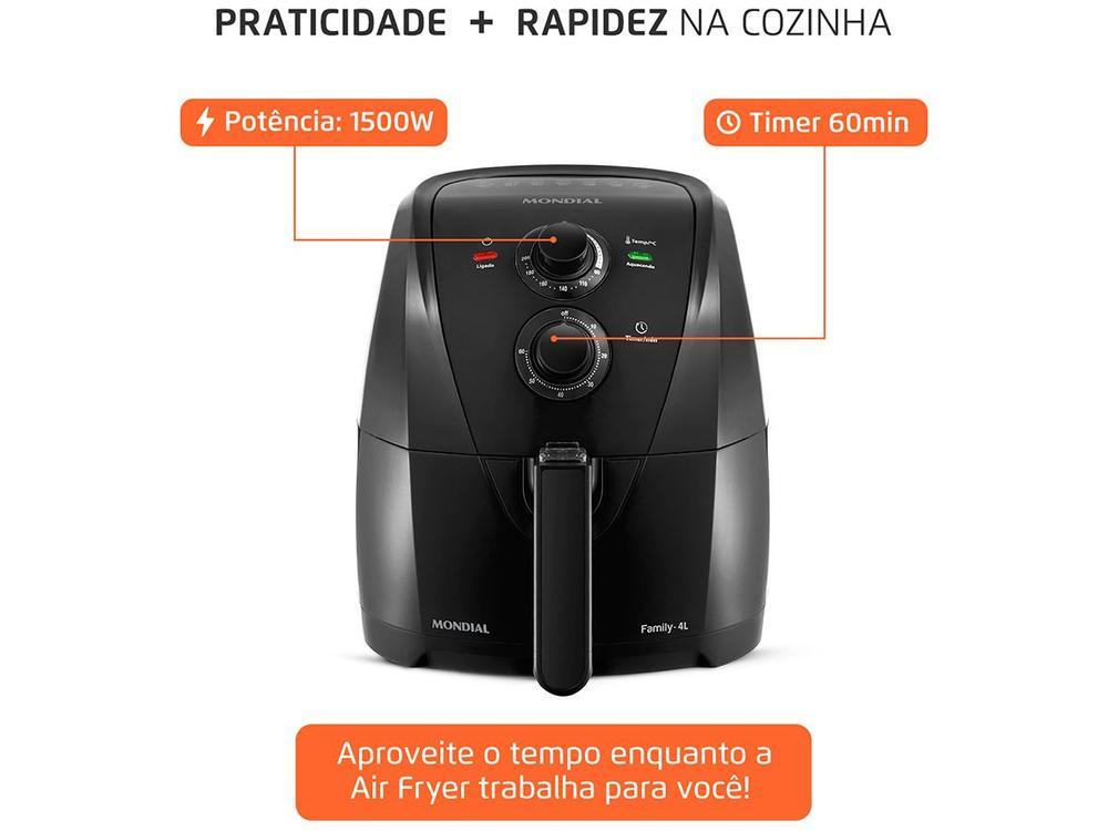 Air Fryer Mondial AFN-40-BF Preta com Timer - 9