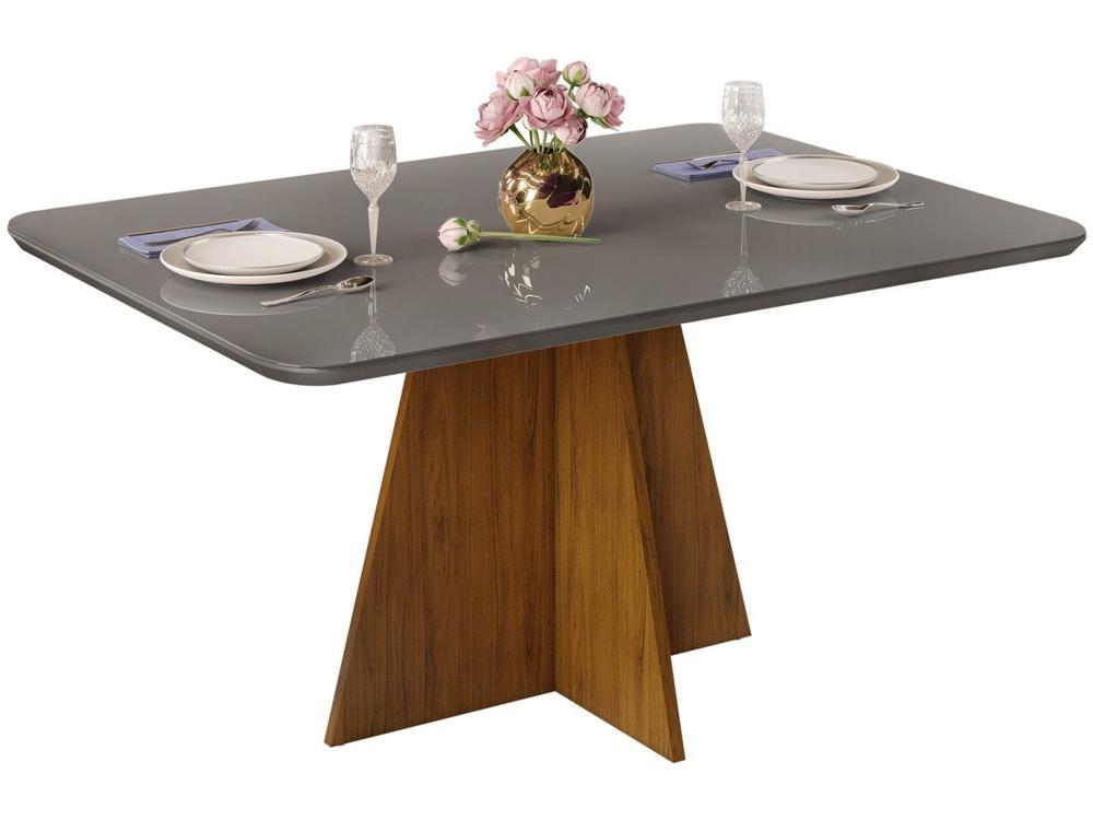 Mesa de Jantar 4 Cadeiras Retangular Cinza e Saara DJ Móveis Siena - 11