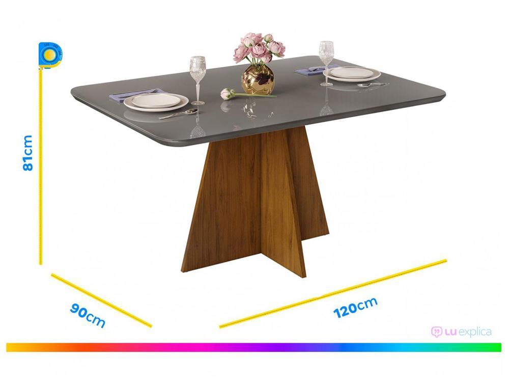 Mesa de Jantar 4 Cadeiras Retangular Cinza e Saara DJ Móveis Siena - 13
