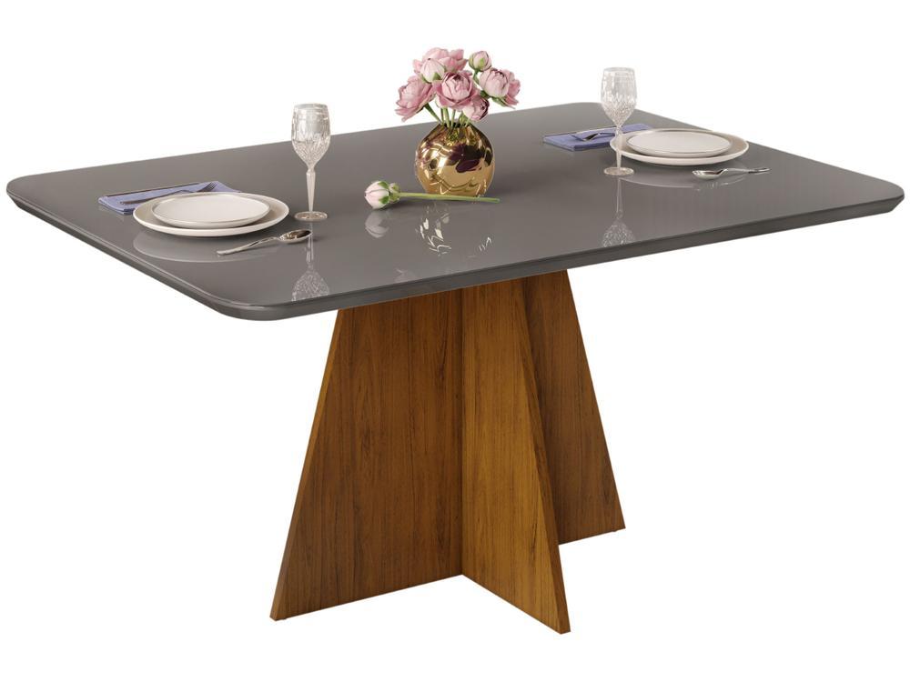Mesa de Jantar 4 Cadeiras Retangular Cinza e Saara DJ Móveis Siena - 6
