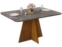 Mesa de Jantar 4 Cadeiras Retangular Cinza e Saara DJ Móveis Siena - 6