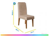 Mesa de Jantar 4 Cadeiras Retangular Cinza e Saara DJ Móveis Siena