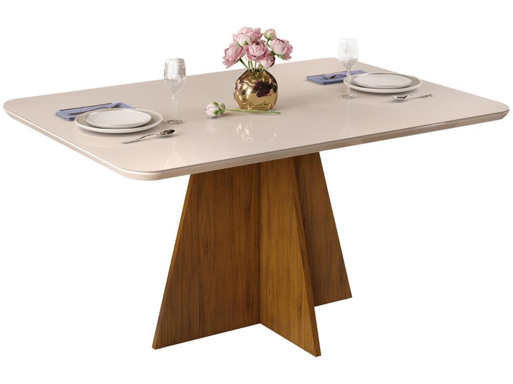 Mesa de Jantar 4 Cadeiras Retangular Off White e Lunar DJ Móveis Siena - 4