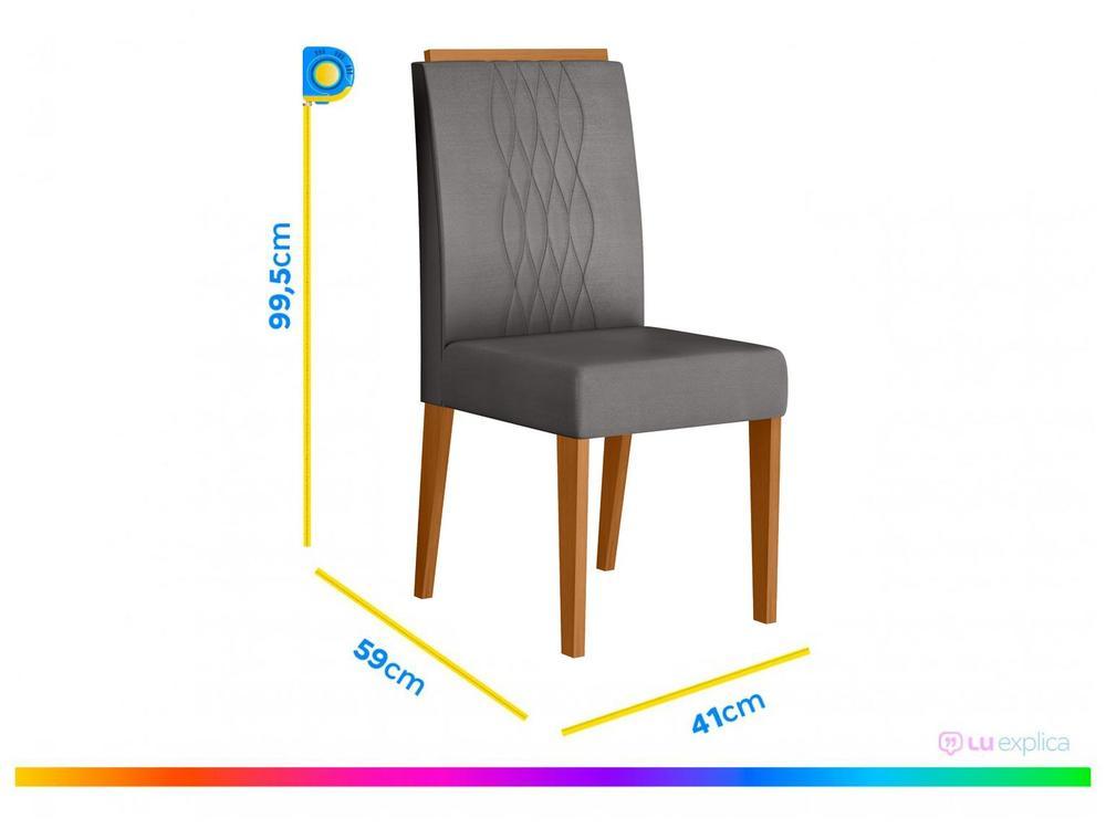 Mesa de Jantar 4 Cadeiras Retangular Off White e Lunar DJ Móveis Siena - 7
