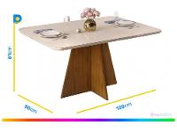 Mesa de Jantar 4 Cadeiras Retangular Off White e Lunar DJ Móveis Siena - 6