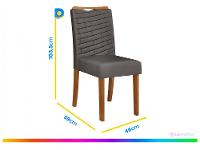 Mesa de Jantar 6 Cadeiras Retangular Cinza e Lunar DJ Móveis Firenze