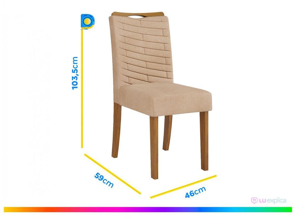 Mesa de Jantar 6 Cadeiras Retangular Off White e Saara DJ Móveis Firenze - 4