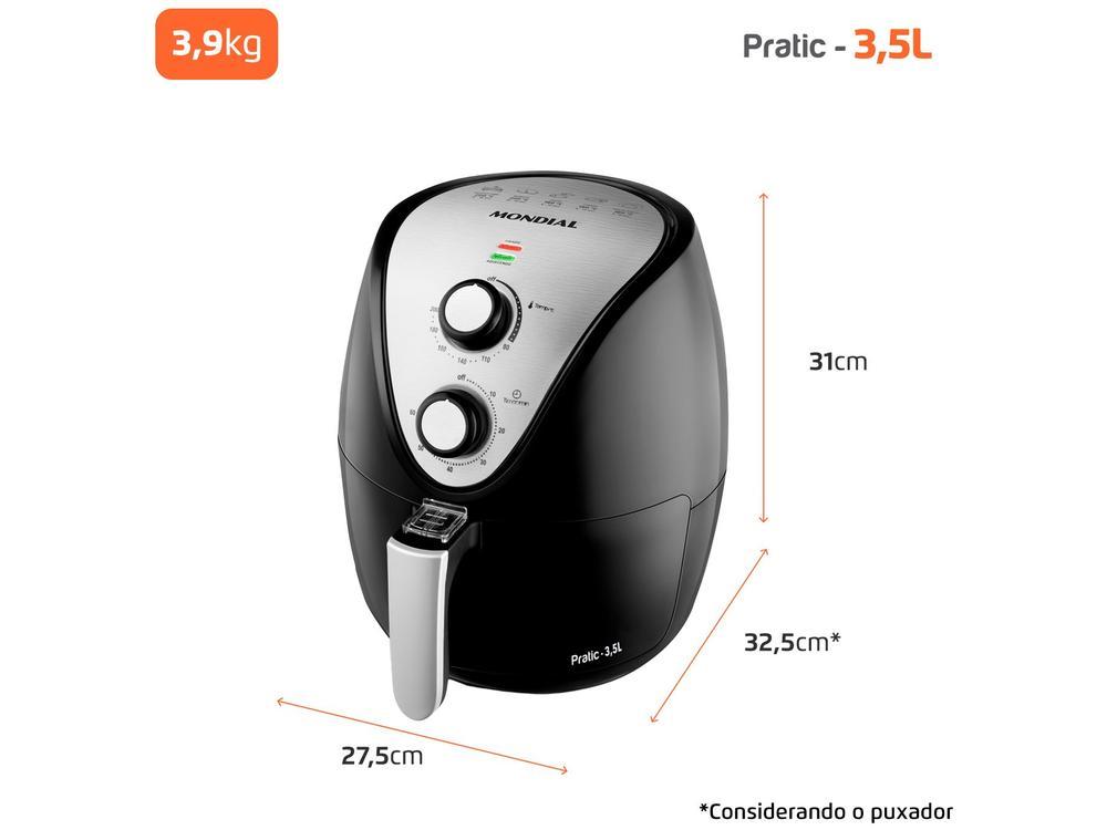 Air Fryer Mondial Pratic AF-30-I Preto e Inox 3,5L com Timer - 18