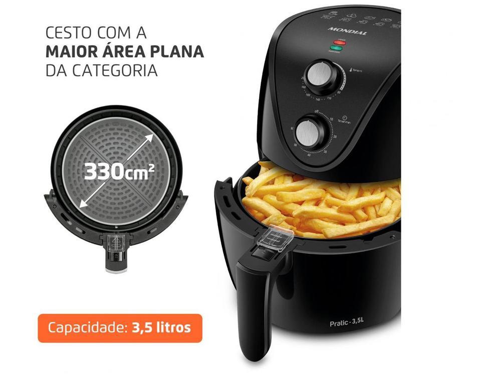 Fritadeira Elétrica sem Óleo/Air Fryer Mondial Pratic AF-35-BF Preta 3,5L com Timer - 13