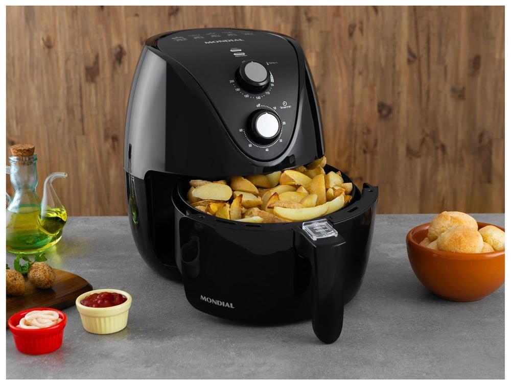 Fritadeira Elétrica sem Óleo/Air Fryer Mondial Pratic AF-35-BF Preta 3,5L com Timer - 3
