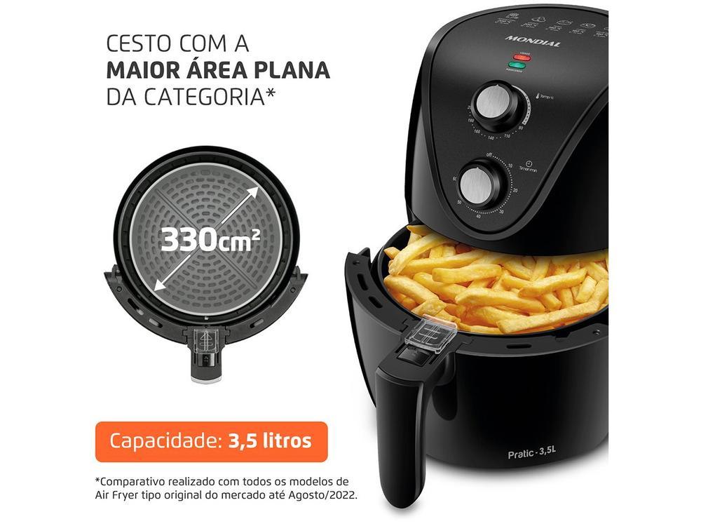 Fritadeira Elétrica sem Óleo/Air Fryer Mondial Pratic AF-35-BF Preta 3,5L com Timer - 4