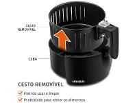 Fritadeira Elétrica sem Óleo/Air Fryer Mondial Pratic AF-35-BF Preta 3,5L com Timer - 6