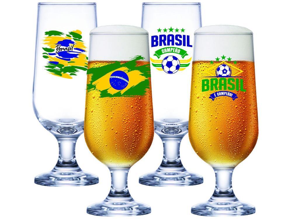 Jogo de Taças para Cerveja de Vidro 310ml 4 Peças Ruvolo Brasil - 1