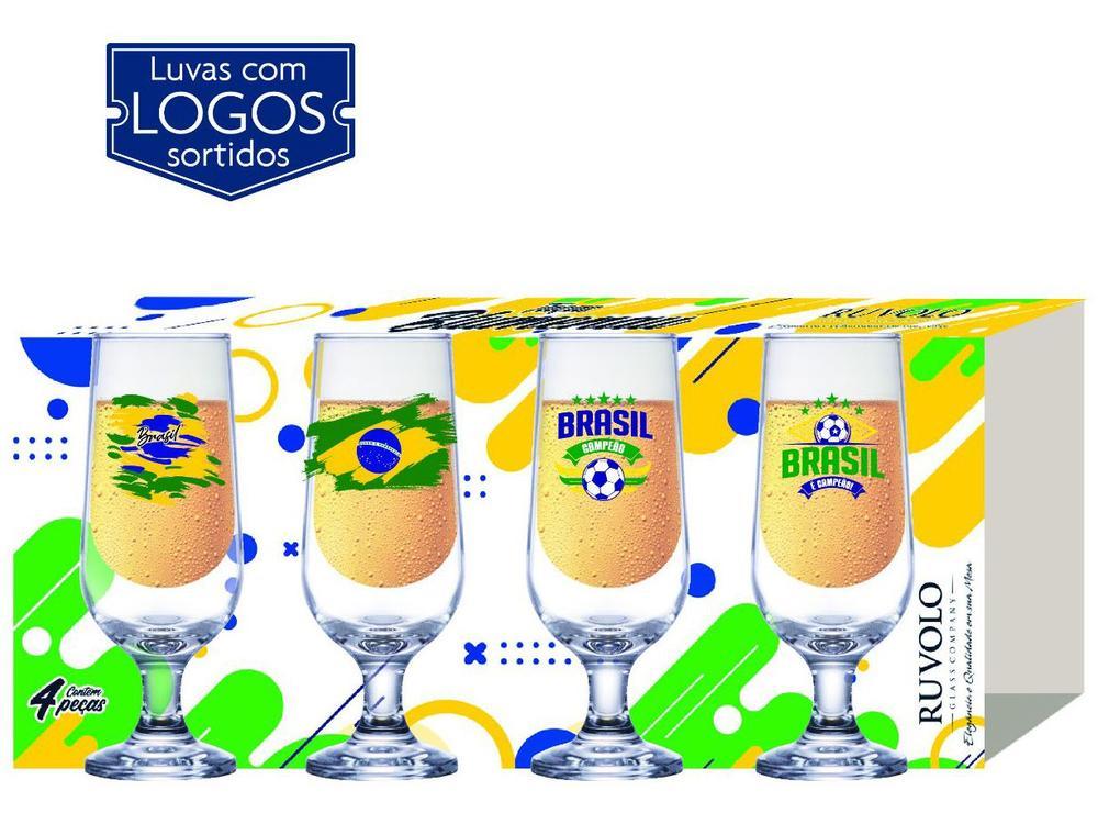 Jogo de Taças para Cerveja de Vidro 310ml 4 Peças Ruvolo Brasil - 5