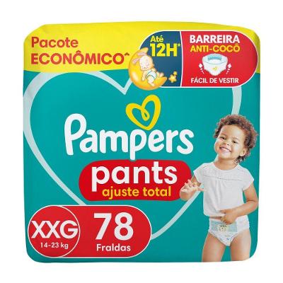 Fralda Calça Pampers Pants Ajuste Total Tam. XXG 14 a 23kg 78 Unidades