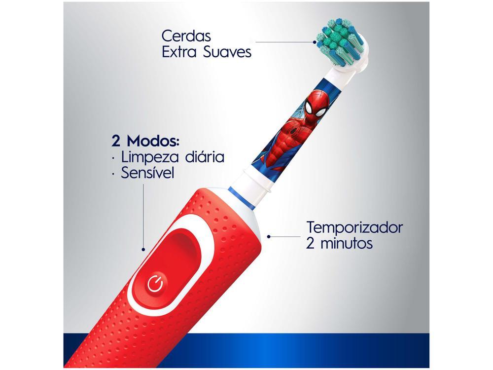 Escova de Dente Elétrica Infantil Oral-B Marvel Homem-Aranha Recarregável - 13