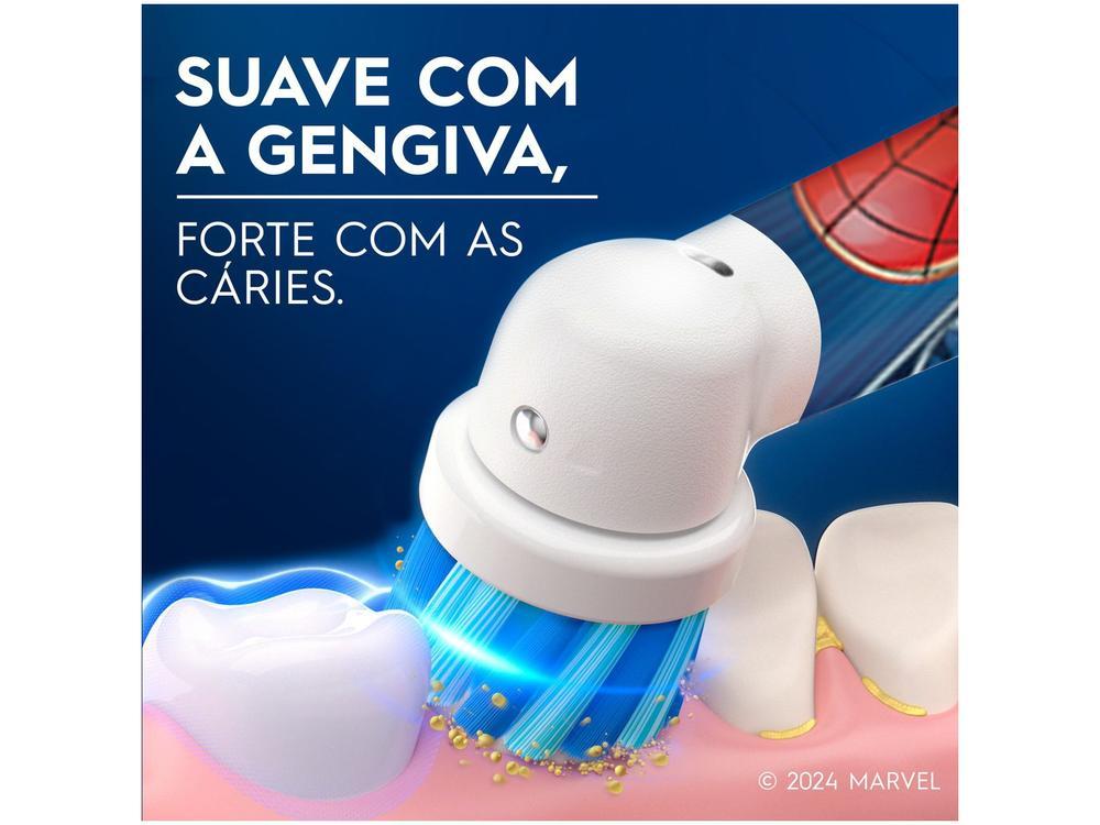 Escova de Dente Elétrica Infantil Oral-B Marvel Homem-Aranha Recarregável - 21