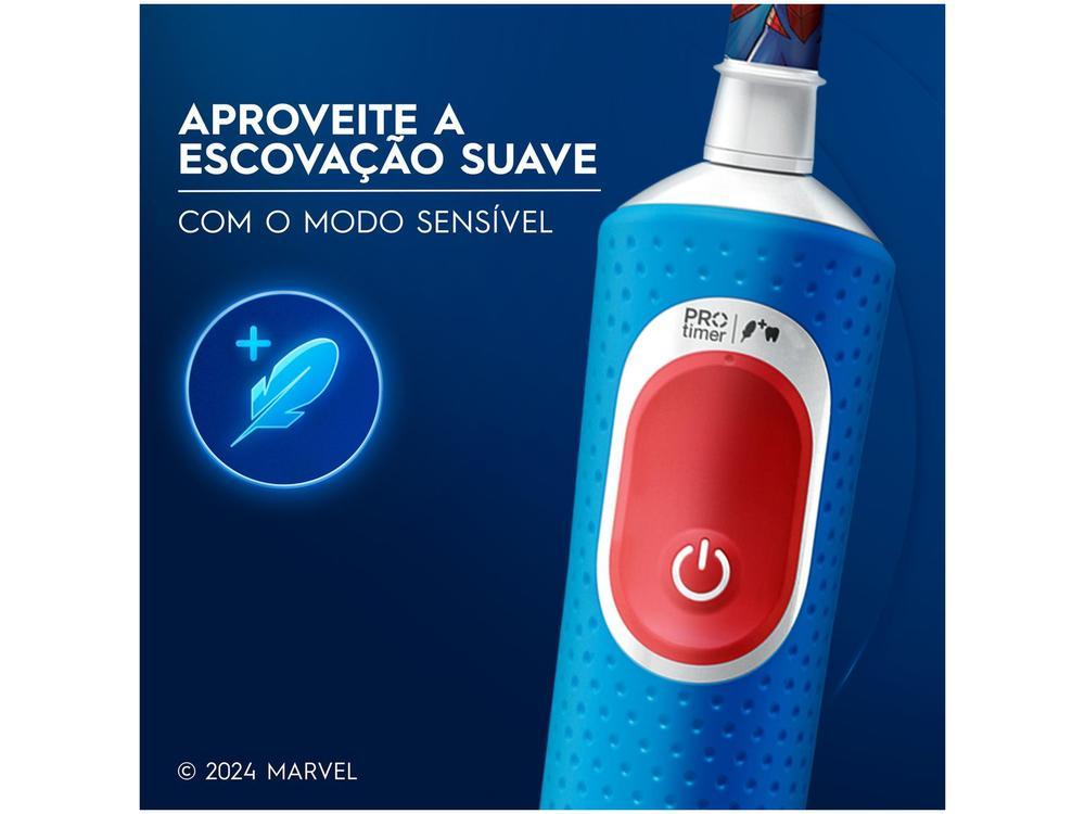 Escova de Dente Elétrica Infantil Oral-B Marvel Homem-Aranha Recarregável - 22
