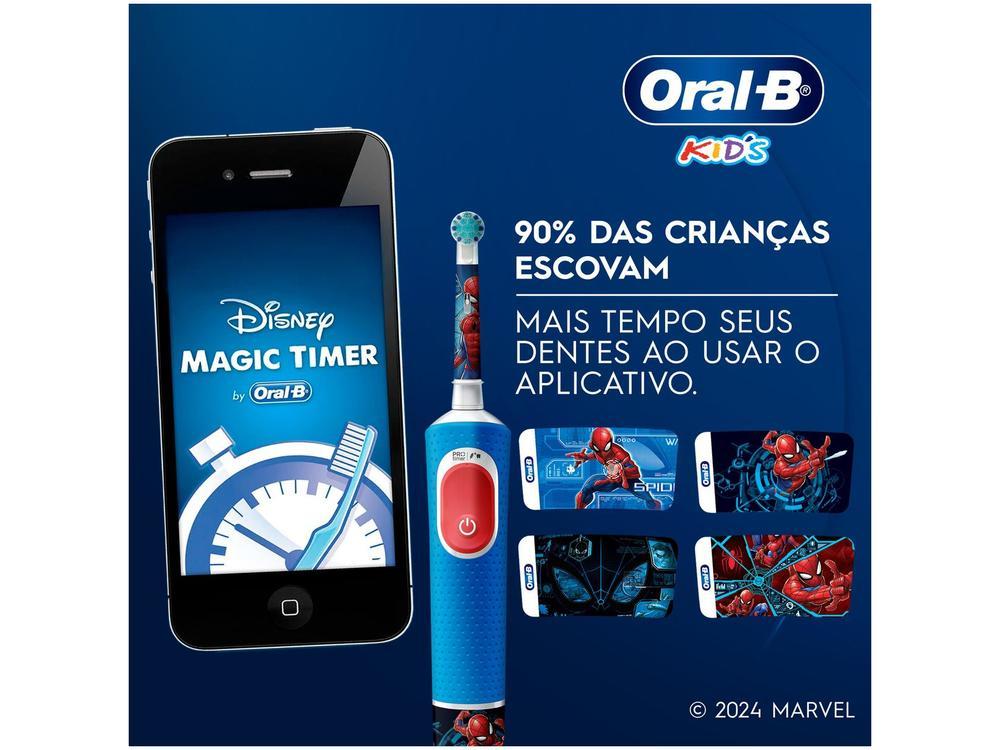 Escova de Dente Elétrica Infantil Oral-B Marvel Homem-Aranha Recarregável - 25