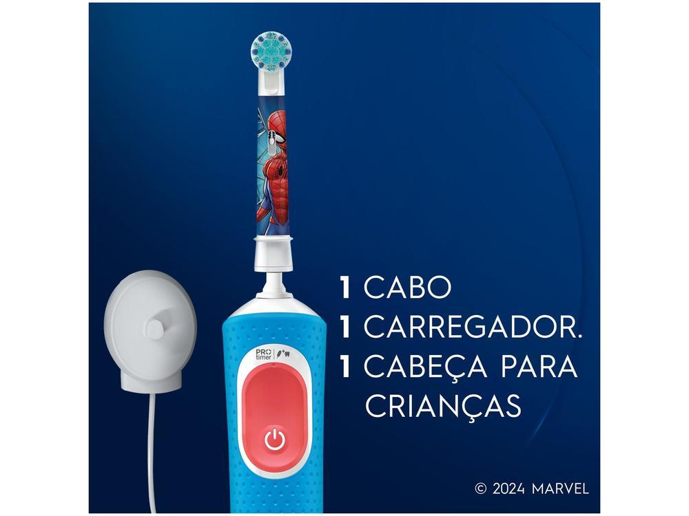 Escova de Dente Elétrica Infantil Oral-B Marvel Homem-Aranha Recarregável - 27