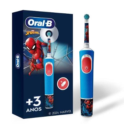 Escova de Dente Elétrica Infantil Oral-B Marvel Homem-Aranha Recarregável