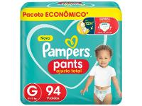 Fralda Calça Pampers Pants Ajuste Total Tam. G 9 a 13kg 94 Unidades - 1