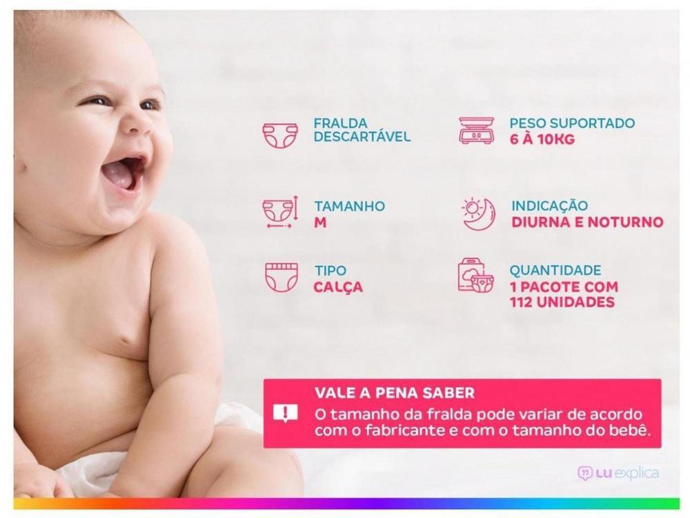 Fralda Calça Pampers Pants Ajuste Total Tam. M 6 a 10kg 112 Unidades - 3