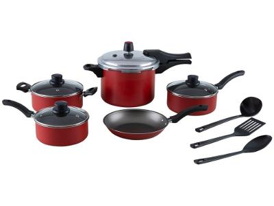 Jogo de Panelas Eirilar Antiaderente de Alumínio Bordô 8 Peças Especial Eiriflon Supreme