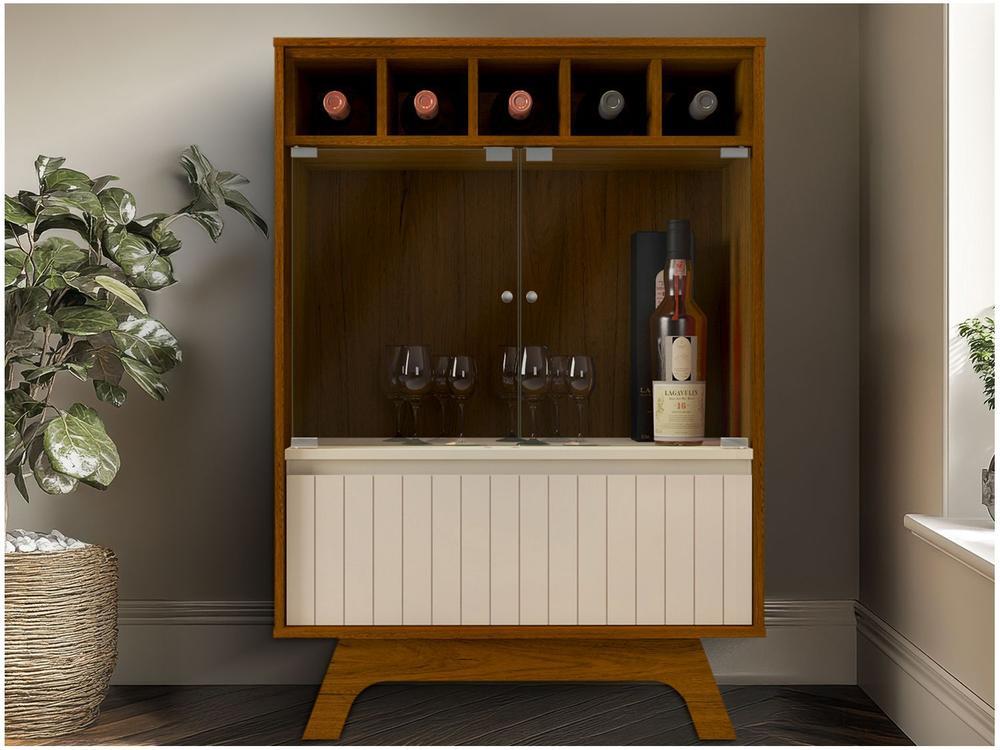 Cristaleira 3 Portas Freijó/Off White DJ Móveis  - 2