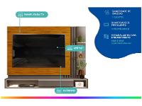 Painel para TV até 70” DJ Móveis Pietro 2 Prateleiras - 2
