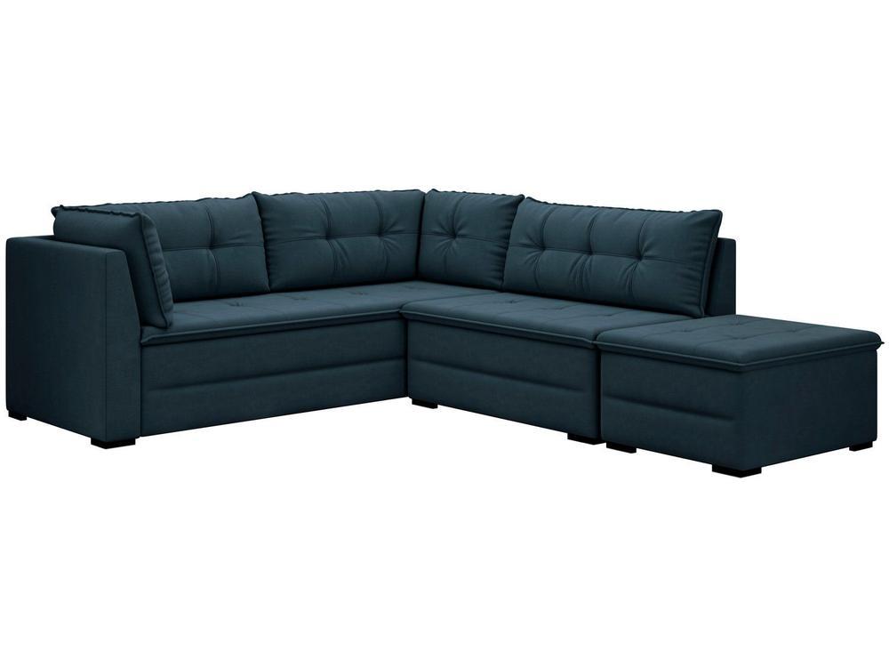 Sofá de Canto 6 Lugares com Puff Veluplus Vegas Flexforma Estofados - 1