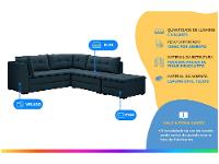 Sofá de Canto 6 Lugares com Puff Veluplus Vegas Flexforma Estofados - 2
