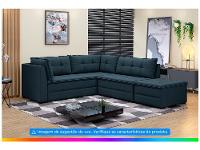 Sofá de Canto 6 Lugares com Puff Veluplus Vegas Flexforma Estofados