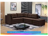 Sofá de Canto 6 Lugares com Puff Veluplus Vegas - 6