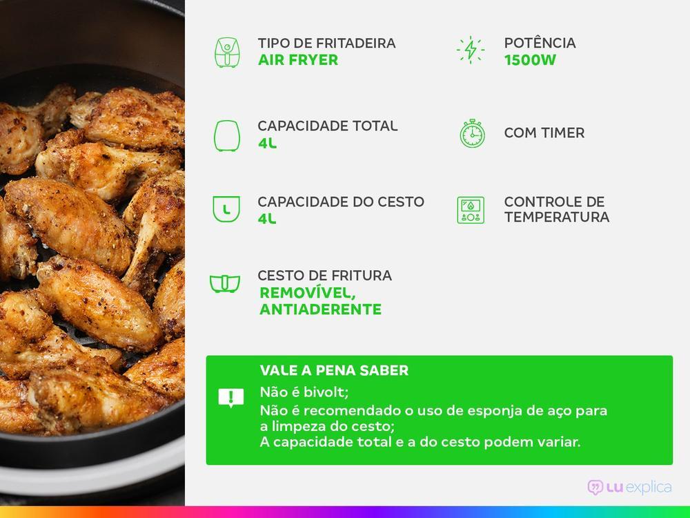 Air Fryer Mondial AFN-40-BFS Preto 4L com Timer - 11