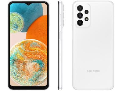 Smartphone Samsung Galaxy A23 128GB Branco 5G Octa-Core 4GB RAM 6,6” Câm. Quádrupla + Selfie 8M