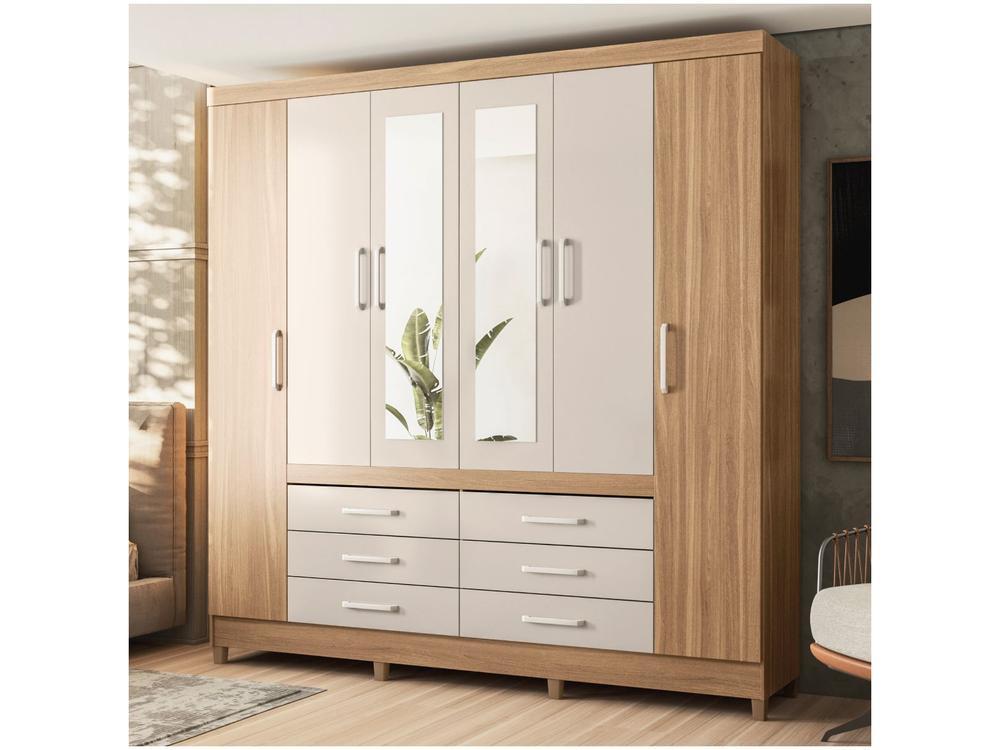 Guarda-roupa Casal com Espelho 6 Portas - 5