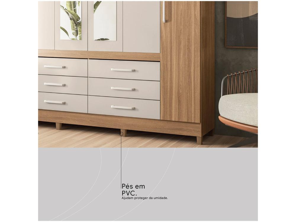 Guarda-roupa Casal com Espelho 6 Portas - 18