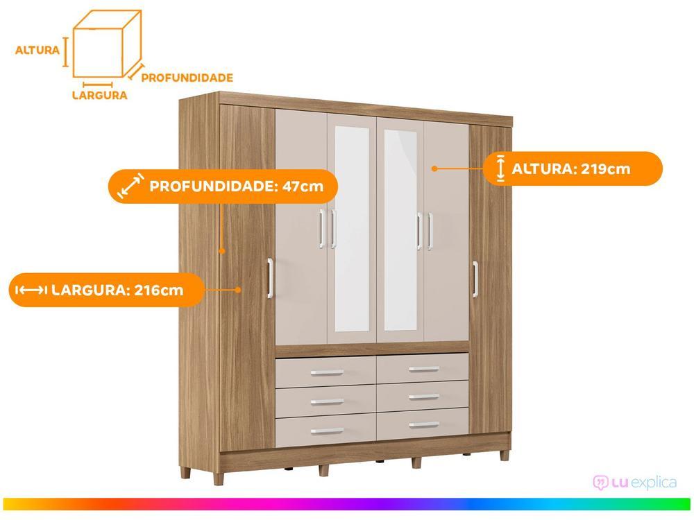 Guarda-roupa Casal com Espelho 6 Portas - 3