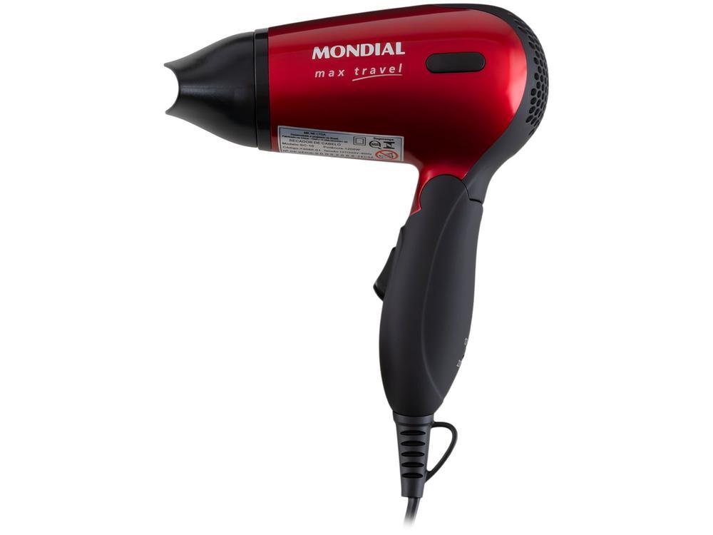 Secador de Cabelo Mondial Max Travel SC-10 Vermelho - 9