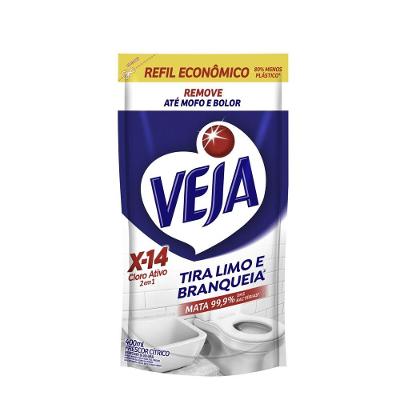Limpador Tira Limo Veja X14 com Cloro Ativo 400ml Refil Econômico