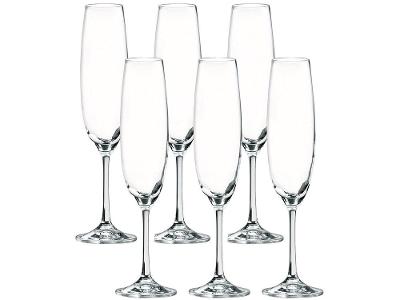 Jogo de Taças para Champanhe Cristal 250ml 6 Peças - Bohemia Bárbara 1SD22/250