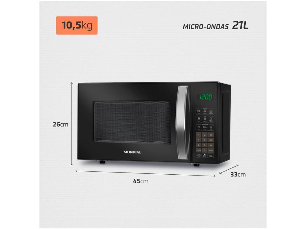 Micro-ondas Mondial 21L Preto MO-01-21-B - 7